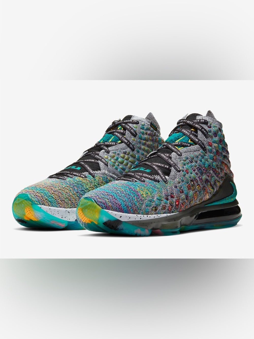 Nike LeBron 17 I Promise Multicolor Knit Basketball Sneakers Tennis Shoes